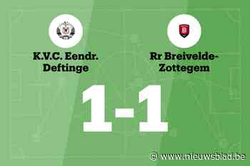 VC Eendracht Deftinge speelt gelijk tegen RR Breivelde-Zottegem