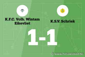 Schriek blijft in problemen na gelijkspel tegen Wintam