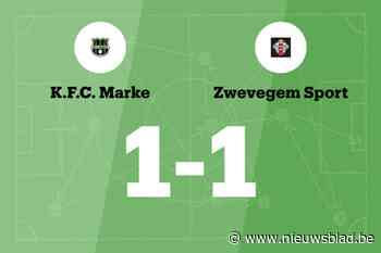 FC Marke en Zwevegem Sport eindigt op 1-1