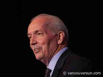 Family, friends and fans gather at memorial for former B.C. premier John Horgan