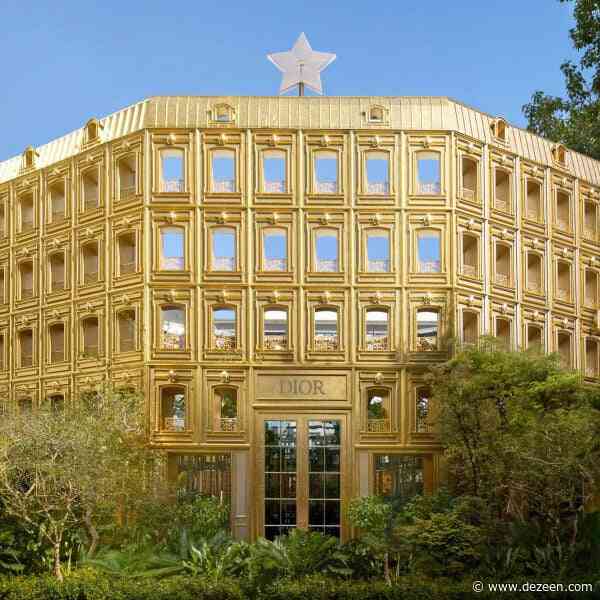 Dior wraps Bangkok concept store in golden replicas of HQ facade