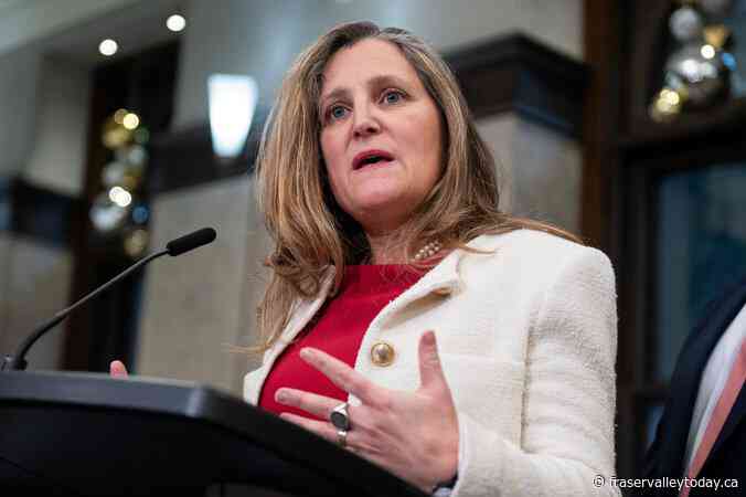 Finance Minister Chrystia Freeland quits cabinet the day of fall economic statement