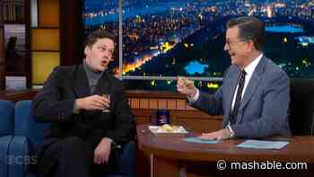 Bill Skarsgård and Stephen Colbert do shots, sing a Swedish Christmas song