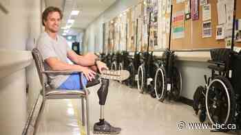 Just 3 months after a shark attack took his leg, this P.E.I. kiteboarder was back on the water