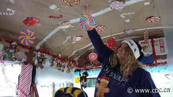 This Windsor school bus is decked out as a gingerbread house for the holidays
