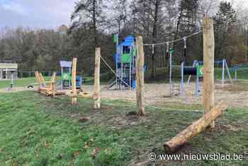Nieuwe draaiwip en evenwichtsparcours geven speeltuin Bevegemse Vijvers  duurzame update