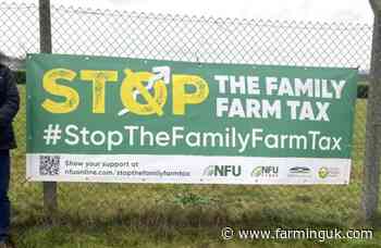 Unions step up campaign against 'family farm tax' with banners