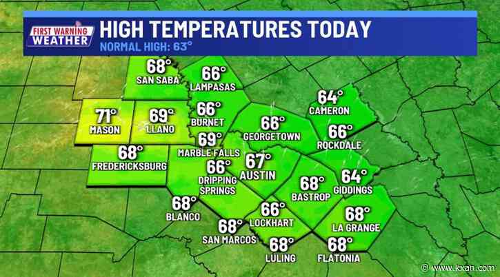 Cooler mornings, seasonable weekend, holiday rain?