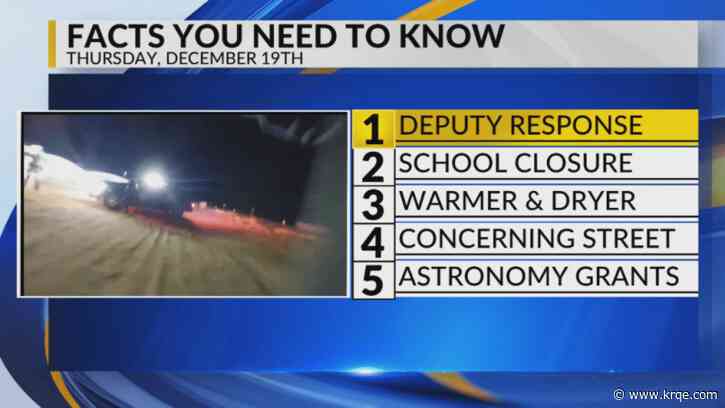 KRQE Newsfeed: Belen quadruple murder, Taft Middle School update, Warm and dry, Road safety, Astronomy grants
