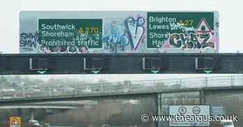 Graffiti scrawled on A27 road signs for months is 'deeply frustrating'