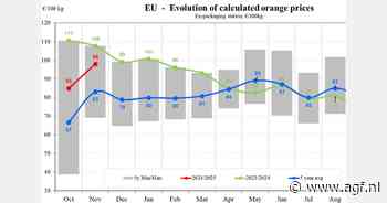 Sinaasappelprijzen fluctueren: Griekenland 41% lager, Italië 9% hoger