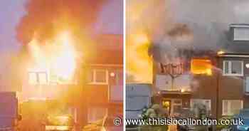 WATCH horrific moment Catford home explodes in fire just days before Christmas