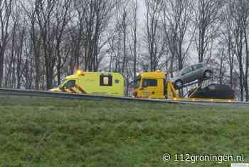 Twee kop-staartbotsingen op A7 bij Foxhol, file tot gevolg