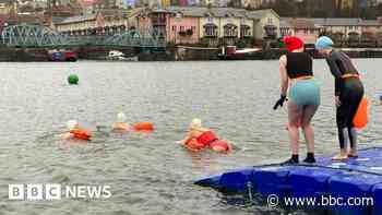 Winter solstice swimmers take dip in Bristol Harbour