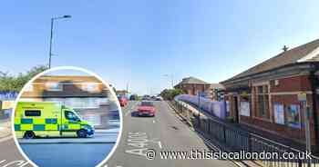 Two pedestrians rushed to hospital after car crash near station