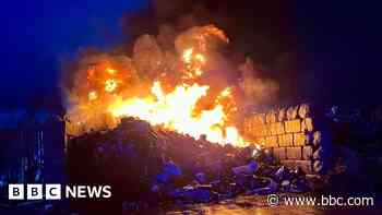 Firefighters tackle 15 tonnes of burning scrap metal