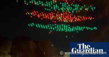 Moment captured when drones collide and fall to ground at Florida holiday event – video