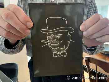 Winston Churchill's neon head glows again in 1941 photo by Vancouver photographer