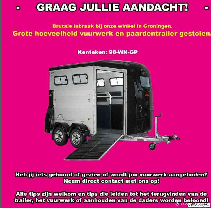 Update: paardentrailer teruggevonden zonder vuurwerk