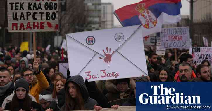 Serbian students rally in Belgrade in latest protest over train station disaster