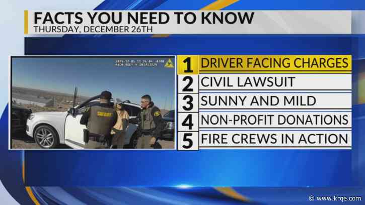 Newsfeed: Driver facing charges, Civil lawsuit against Alec Baldwin, Sunny and mild, Non-profit, AFR countdown