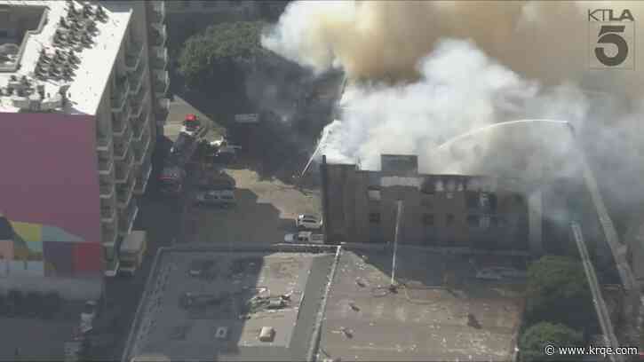 Los Angeles building from famous rock album cover goes up in flames