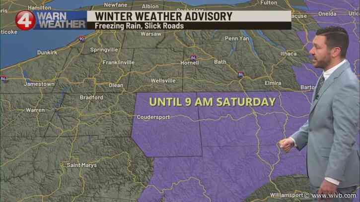 Touch of freezing rain Friday night, soaking rain Sunday