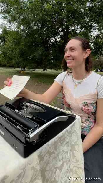 WATCH:  Typewriter poet's impromptu poetry helps strangers heal