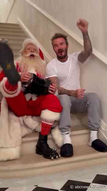 WATCH:  David Beckham and Santa singing 'Jingle Bells' are goals