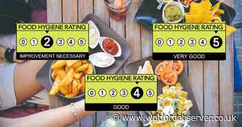 Three Watford takeaways scoop new food hygiene ratings