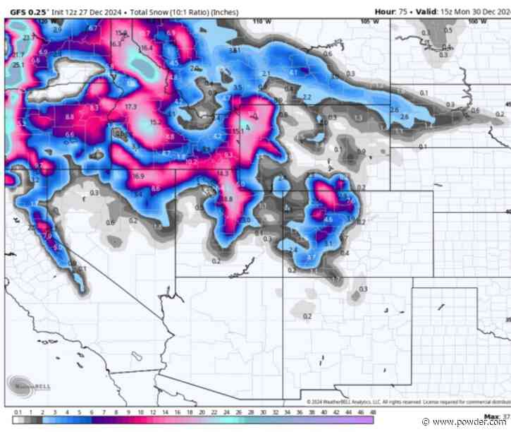 Wyoming, Utah, and Colorado Will Grab 15-25 Inches This Weekend