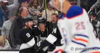 Byfield scores twice for L.A. Kings in 4-3 OT win over Edmonton Oilers