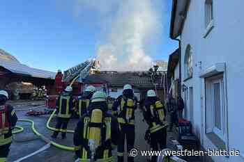Dachstuhlbrand in Salzkotten-Verne
