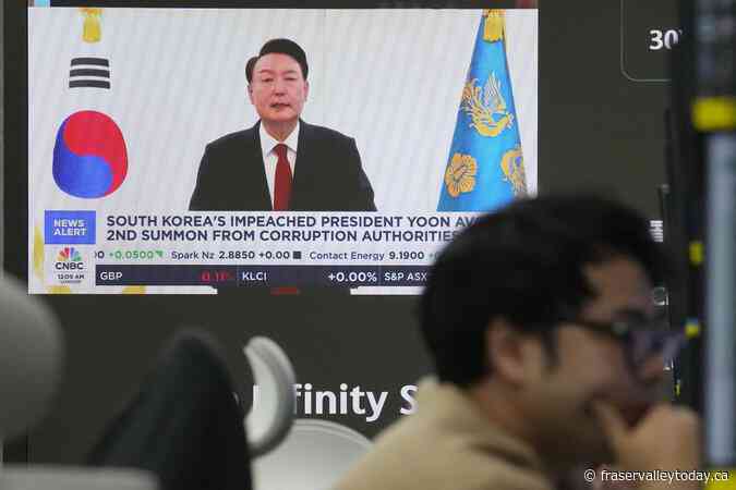 South Korean authorities seek warrant to detain impeached President Yoon in martial law probe