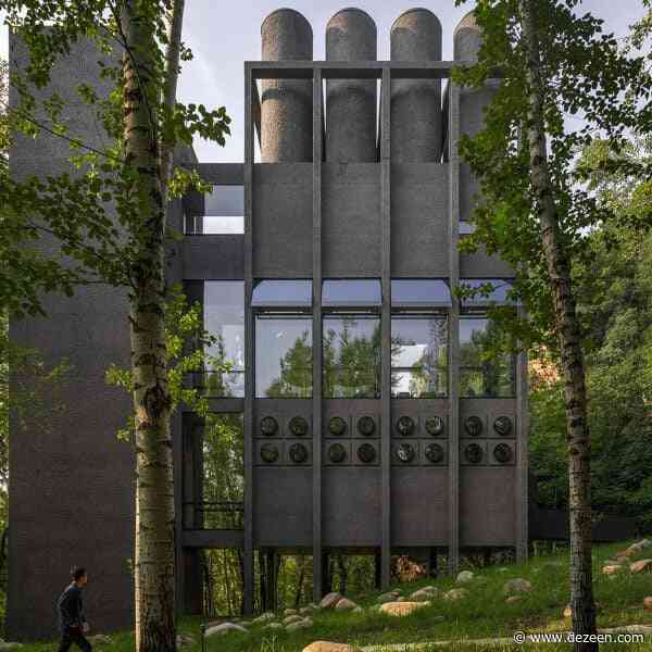 Vector Architects funnels light to forest spa with tubular concrete lightwells