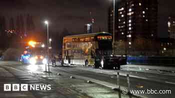 Five injured in double-decker bus and car crash