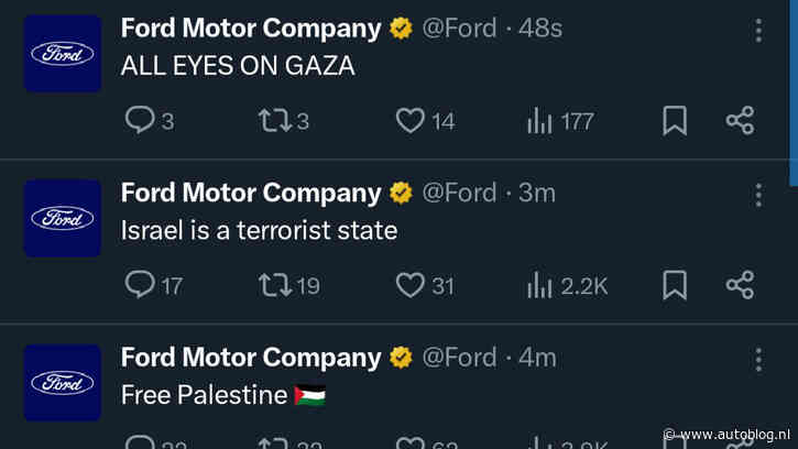 Waarom post Ford opeens anti-Israël berichten op X?