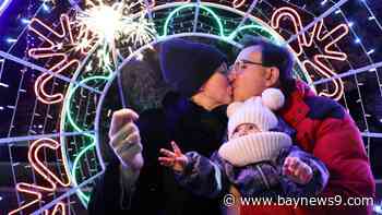 The world welcomes 2025 with light shows, embraces and ice plunges