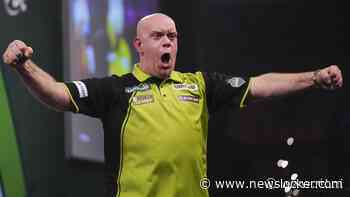 Van Gerwen naar halve finale WK darts na spannende partij