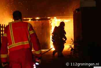 Forse brand in garage aan de J. Henry Dunantstraat in Schildwolde