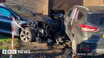 Family unable to return home after car hit building