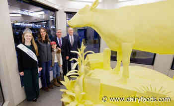 Butter sculpture touts cows as "heroes"