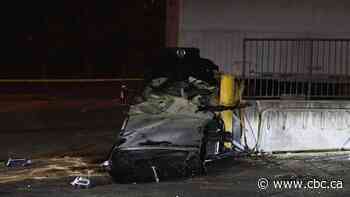 Bystanders put out car fire while Toronto man trapped inside following collision