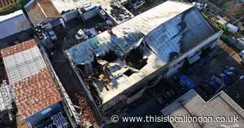 Shocking photos show aftermath of four-hour fire which destroyed warehouse in Rainham