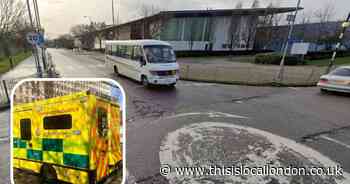 Woman in hospital after crash on roundabout near school in Dagenham