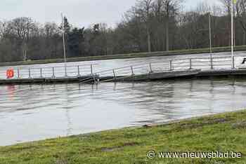 ‘Pier’ van jachthaven Massenhoven beschadigd door binnenschip