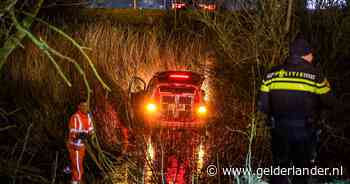 Hondengeleider politie raakt van de weg in Heteren en belandt in de bosjes