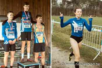 Toppers Roos (16) en Axl (16) lopen van start tot finish aan de leiding in provinciaal kampioenschap veldlopen