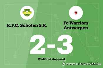Match tussen Schoten en Warriors stopgezet