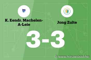 Jong Zulte B sleept gelijkspel uit de brand in de uitwedstrijd tegen Eendracht Machelen-aan-de-Leie B